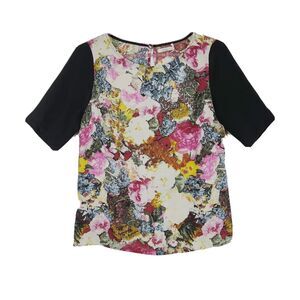 KIMCHI BLUE Women’s Size Medium Blouse Top Floral Career Dark Academia Keyhole